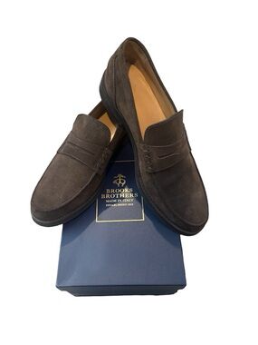 Brooks Brothers Men’s Brown Suede Penny Loafers